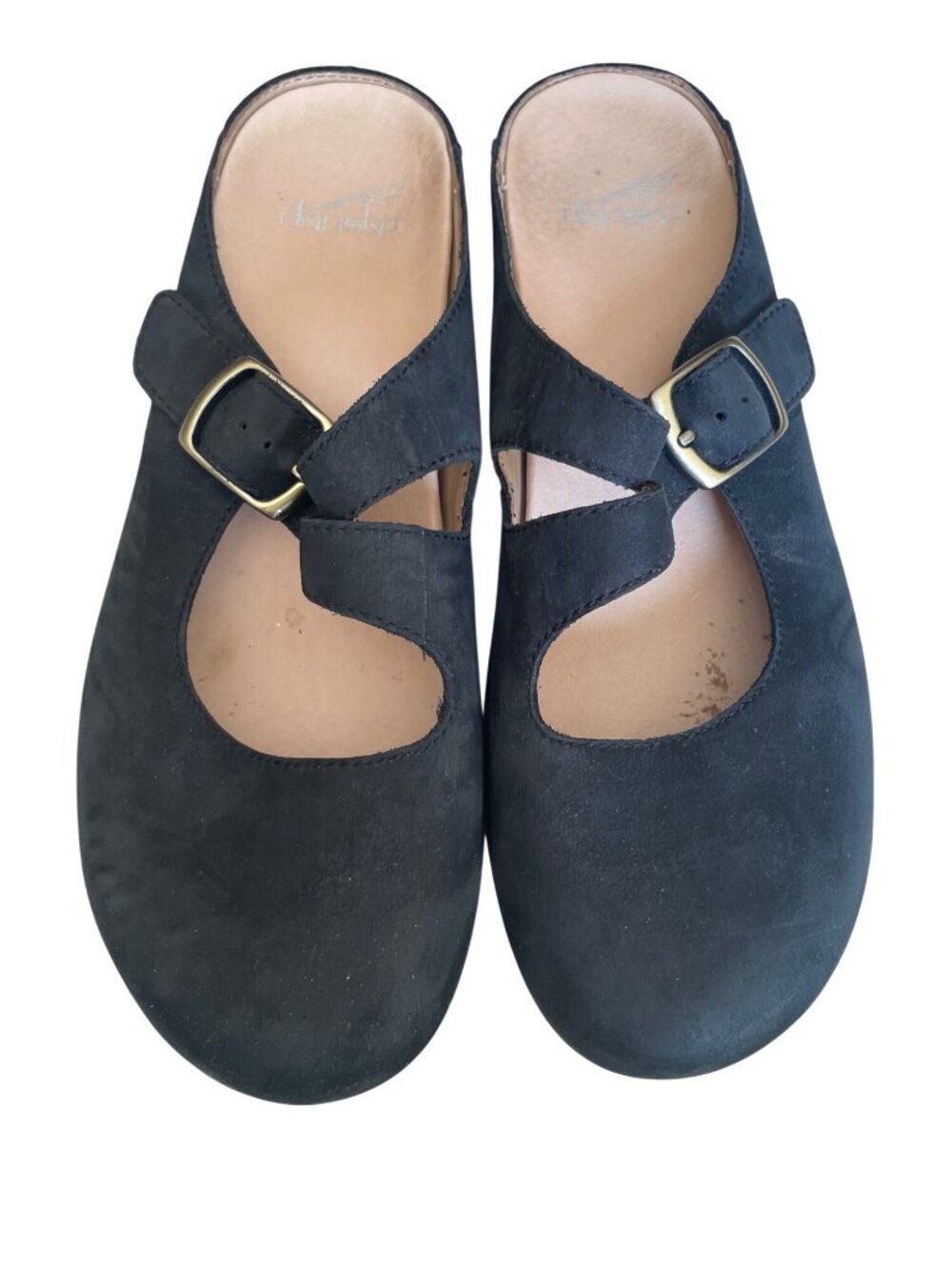 Dansko Britney Mary Jane Style Black Nubuck Leather Clogs Size EU 39 8.5 - Picture 2 of 11